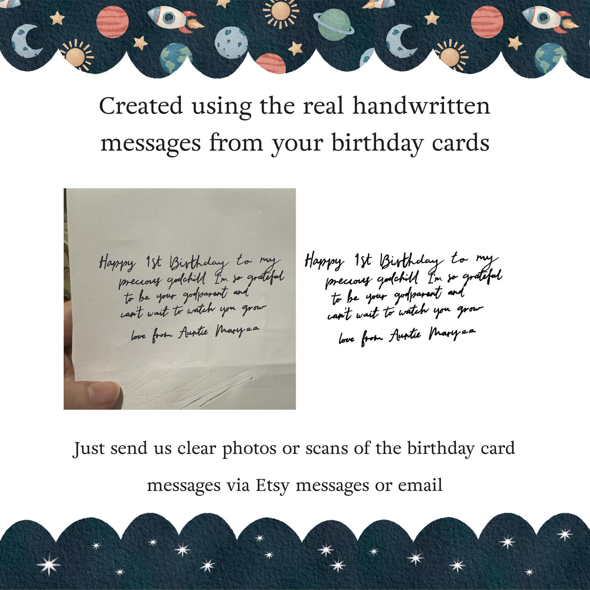 Personalised 1st Birthday Card Collage Message Keepsake Print