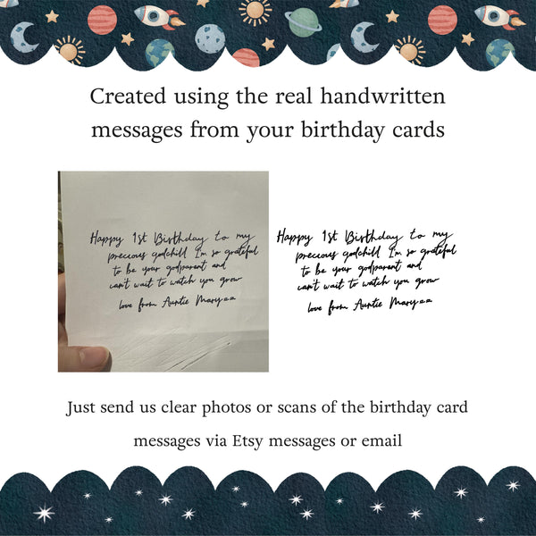 Personalised 1st Birthday Card Collage Message Keepsake Print