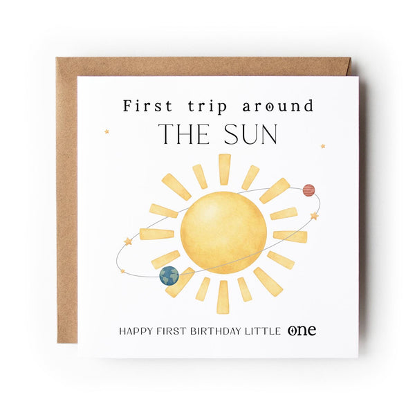 First Trip Around The Sun, 1st Birthday Greeting Card