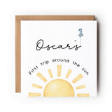 First Trip Around The Sun, 1st Birthday Greeting Card