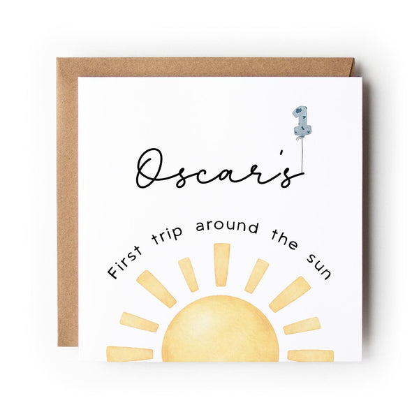 First Trip Around The Sun, 1st Birthday Greeting Card