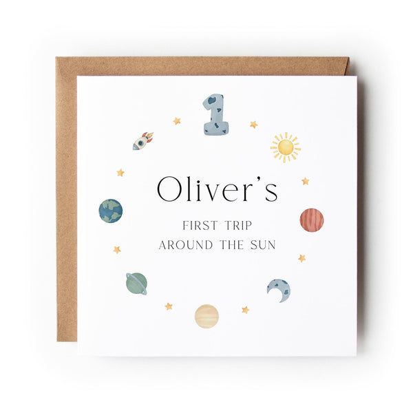 First Trip Around The Sun, 1st Birthday Greeting Card
