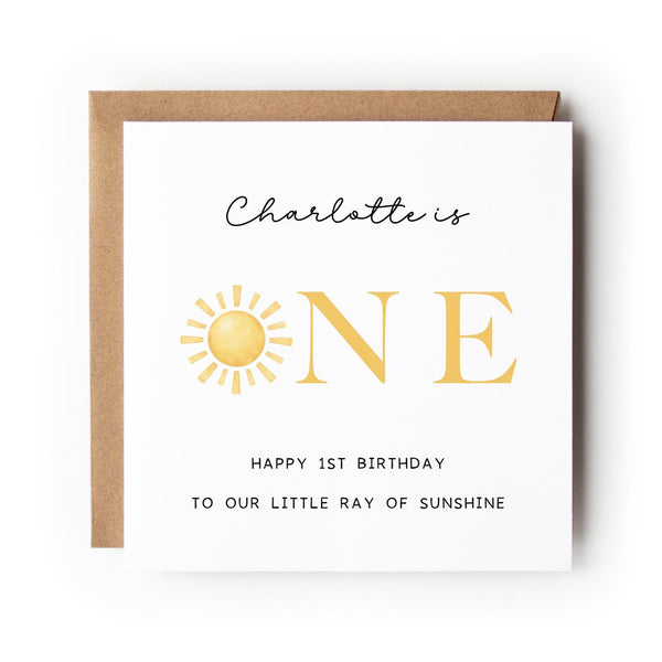 Ray of Sunshine First Birthday Greeting Card