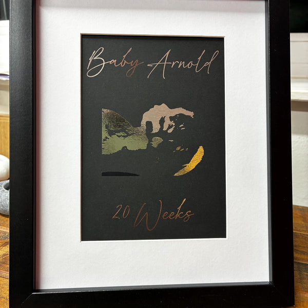 Personalised Ultrasound Keepsake Print in Gold/Silver Foil