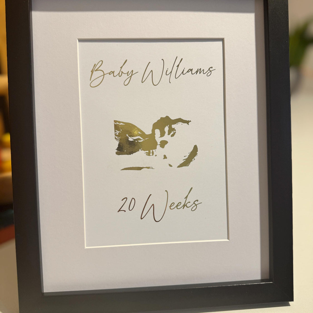 Personalised Ultrasound Keepsake Print in Gold/Silver Foil