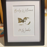 Personalised Ultrasound Keepsake Print in Gold/Silver Foil