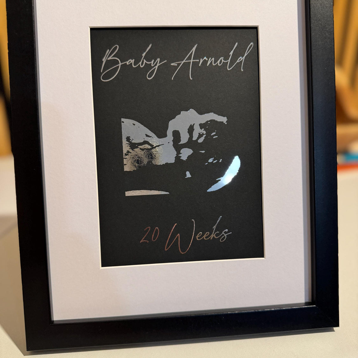 Personalised Ultrasound Keepsake Print in Gold/Silver Foil
