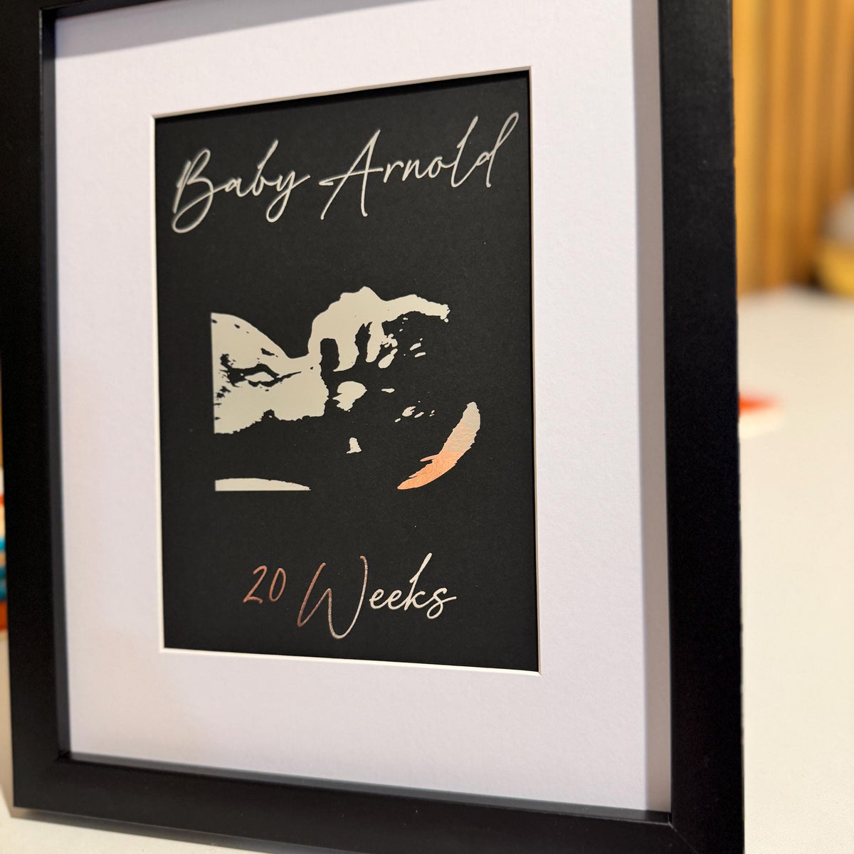 Personalised Ultrasound Keepsake Print in Gold/Silver Foil