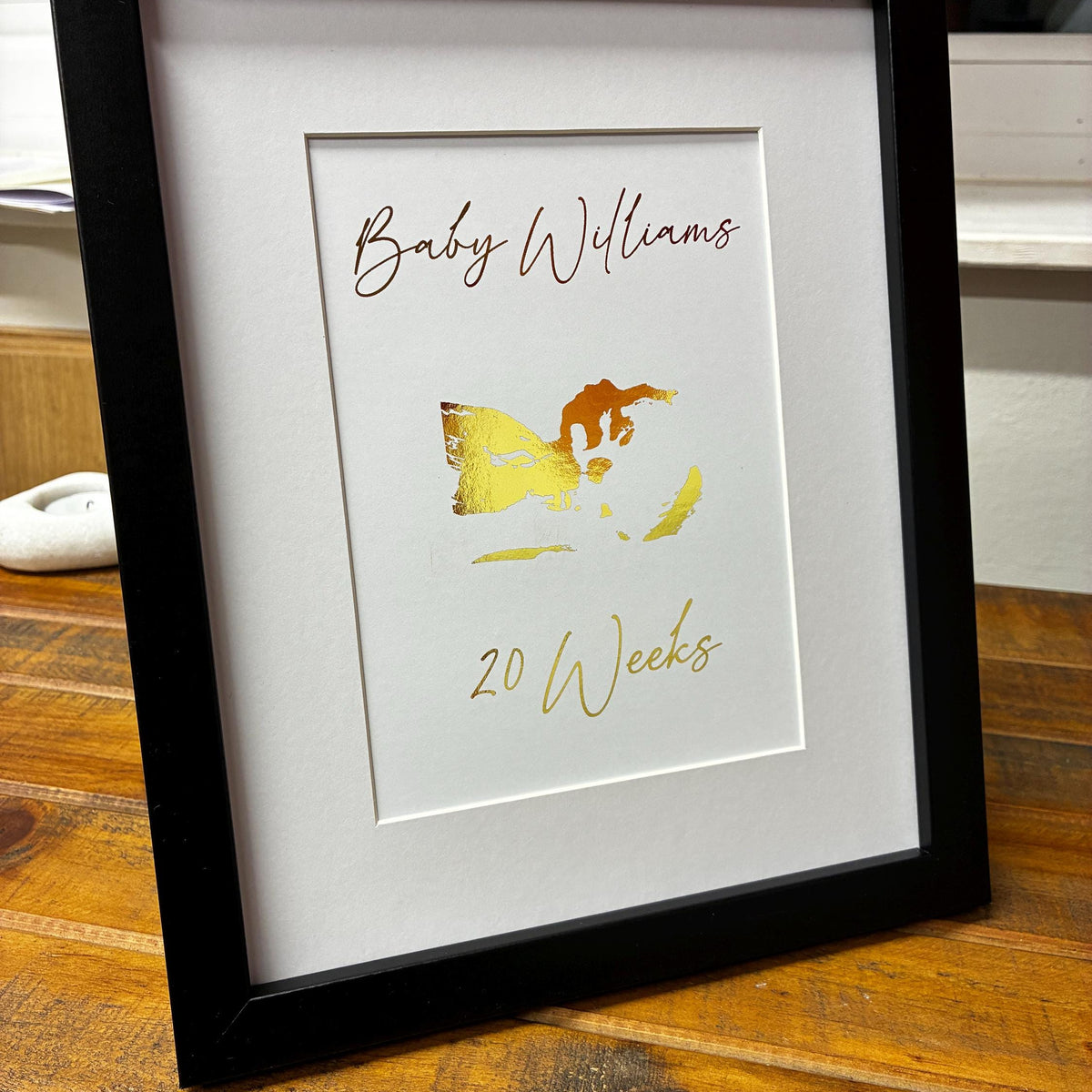 Personalised Ultrasound Keepsake Print in Gold/Silver Foil