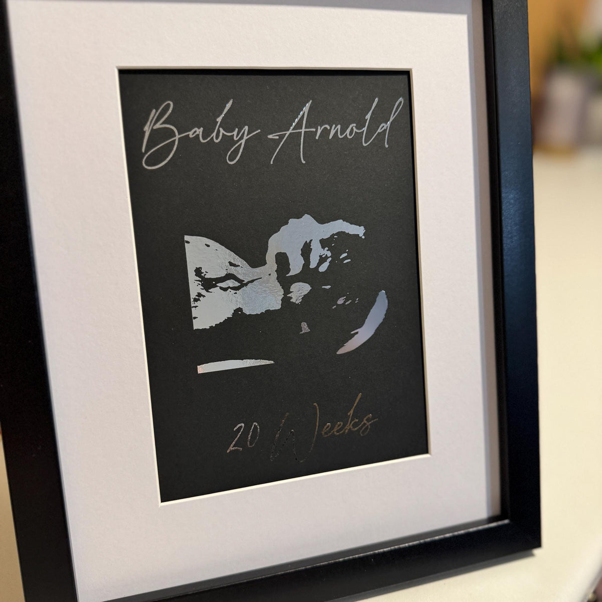 Personalised Ultrasound Keepsake Print in Gold/Silver Foil