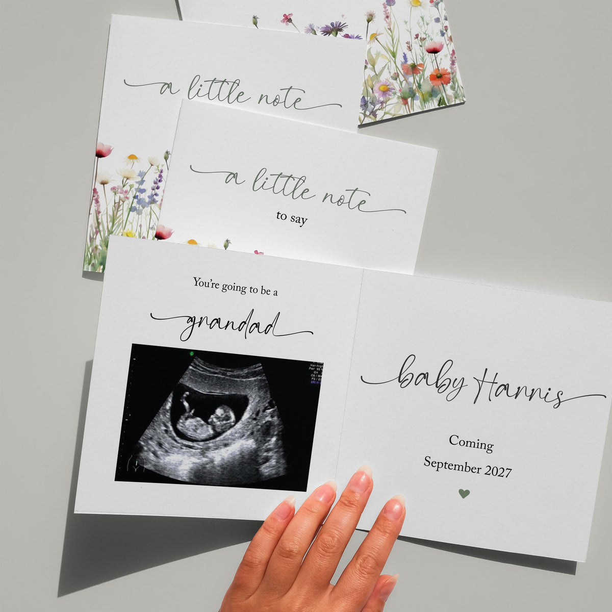 Personalised Pregnancy Reveal Card with Scan Photo, Baby Announcement Keepsake