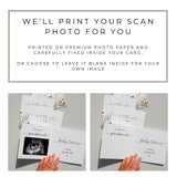 Personalised Pregnancy Reveal Card with Scan Photo, Baby Announcement Keepsake