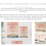 Ocean Blush Wedding Welcome Sign, Coastal Wedding Decor