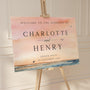 Ocean Blush Wedding Welcome Sign, Coastal Wedding Decor