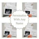 Personalised Pregnancy Reveal Card with Scan Photo, Baby Announcement Keepsake