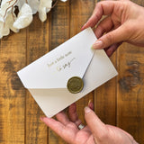 Gold Foil Scan Photo Pregnancy Reveal Card, Personalised Baby Announcement Keepsake