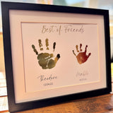Personalised Gold Foil Handprint Art, Sibling Friends Keepsake Print