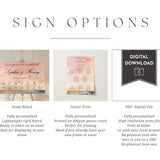 Ocean Blush Wedding Welcome Sign, Coastal Wedding Decor