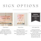 Ocean Blush Wedding Welcome Sign, Coastal Wedding Decor
