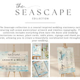 Seascape Wedding Welcome Sign: Coastal Watercolour With Schedule