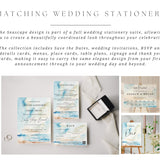 Seascape Wedding Welcome Sign: Coastal Watercolour With Schedule