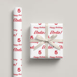 Personalised Birthday Wrapping Paper, Name & Age Gift Wrap, Wrapping Paper Roll or Sheets, Birthday Paper, Printed Wrap, Party Gift Wrap