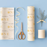 Personalised First Birthday Wrapping Paper, Custom Name, 1st Birthday Paper, Neutral Baby Gift Wrap, Modern First Birthday Wrap