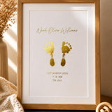 A5 Baby Hand & Footprint Gold Foil Keepsake Gift