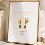 A5 Baby Hand & Footprint Gold Foil Keepsake Gift