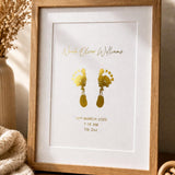 A5 Baby Hand & Footprint Gold Foil Keepsake Gift