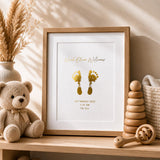 A5 Baby Hand & Footprint Gold Foil Keepsake Gift