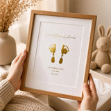 A5 Baby Hand & Footprint Gold Foil Keepsake Gift
