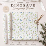 Personalised Dinosaur Wrapping Paper, Birthday Gift Wrap, Dinosaur Birthday, Custom Name Gift Wrap, Childrens Birthday Paper, Dinosaur Theme