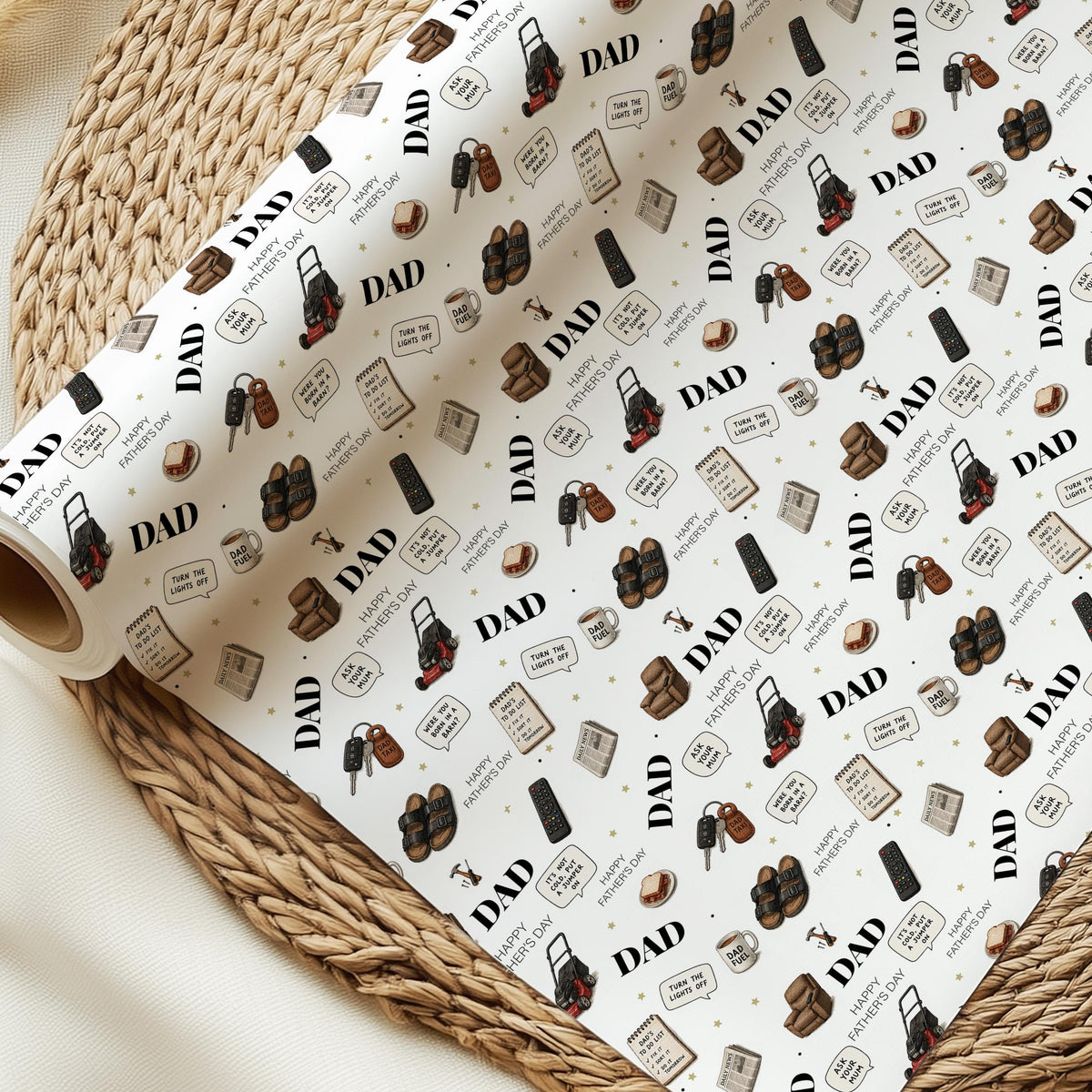 Funny Father’s Day Wrapping Paper, Dad Gift Wrap, Funny Dad Wrapping Paper, Novelty Father’s Day Gift Wrap for Dad