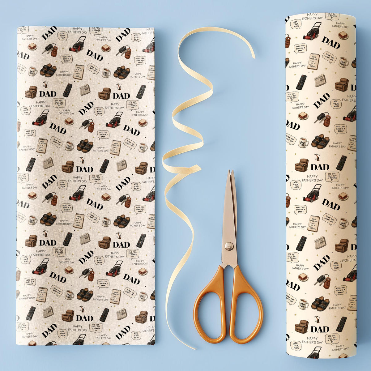 Funny Father’s Day Wrapping Paper, Dad Gift Wrap, Funny Dad Wrapping Paper, Novelty Father’s Day Gift Wrap for Dad