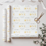 Personalised First Birthday Wrapping Paper, Custom Name, 1st Birthday Paper, Neutral Baby Gift Wrap, Modern First Birthday Wrap