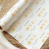 Personalised First Birthday Wrapping Paper, Custom Name, 1st Birthday Paper, Neutral Baby Gift Wrap, Modern First Birthday Wrap