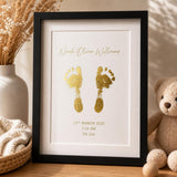 A5 Baby Hand & Footprint Gold Foil Keepsake Gift