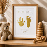 A5 Baby Hand & Footprint Gold Foil Keepsake Gift
