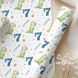Personalised Dinosaur Wrapping Paper, Birthday Gift Wrap, Dinosaur Birthday, Custom Name Gift Wrap, Childrens Birthday Paper, Dinosaur Theme