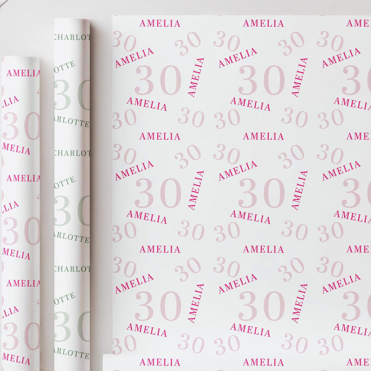 Personalised Birthday Wrapping Paper, Name and Age Gift Wrap, 30th Birthday, Milestone Birthday Gift Wrap, Personalised Gift Wrap Any Age