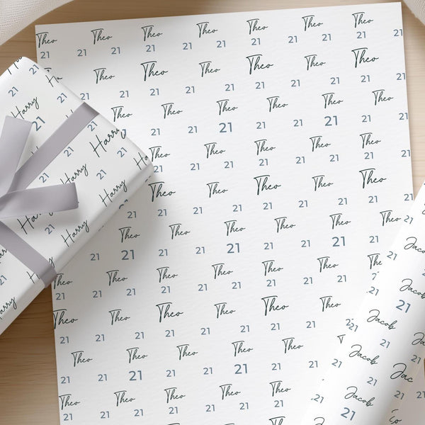 Personalised 21st Birthday Wrapping Paper, Custom 21st Birthday Paper, Boys 21st Gift Wrap, Personalised 21st Birthday Gift Wrap
