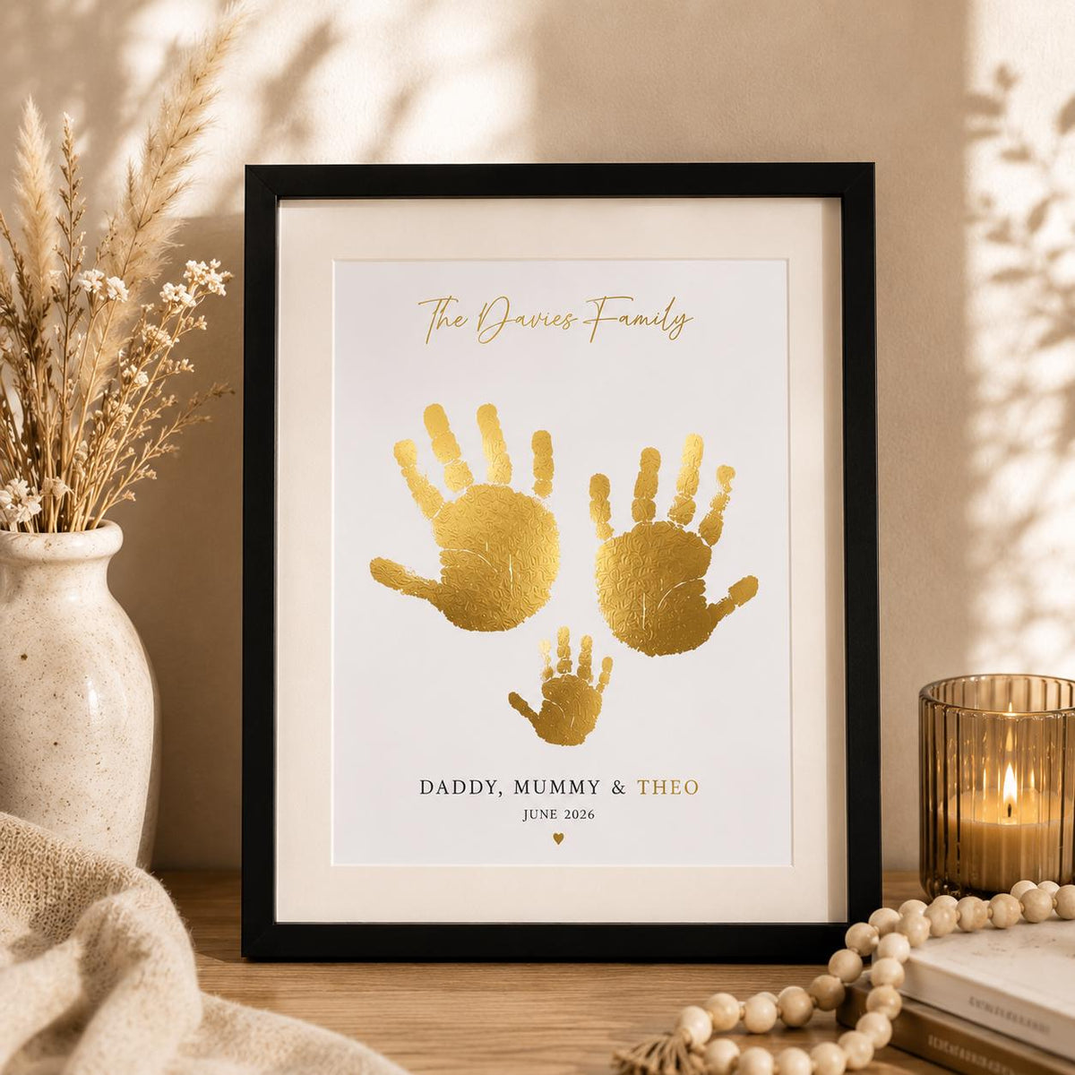 Family Handprint Print Foil Keepsake