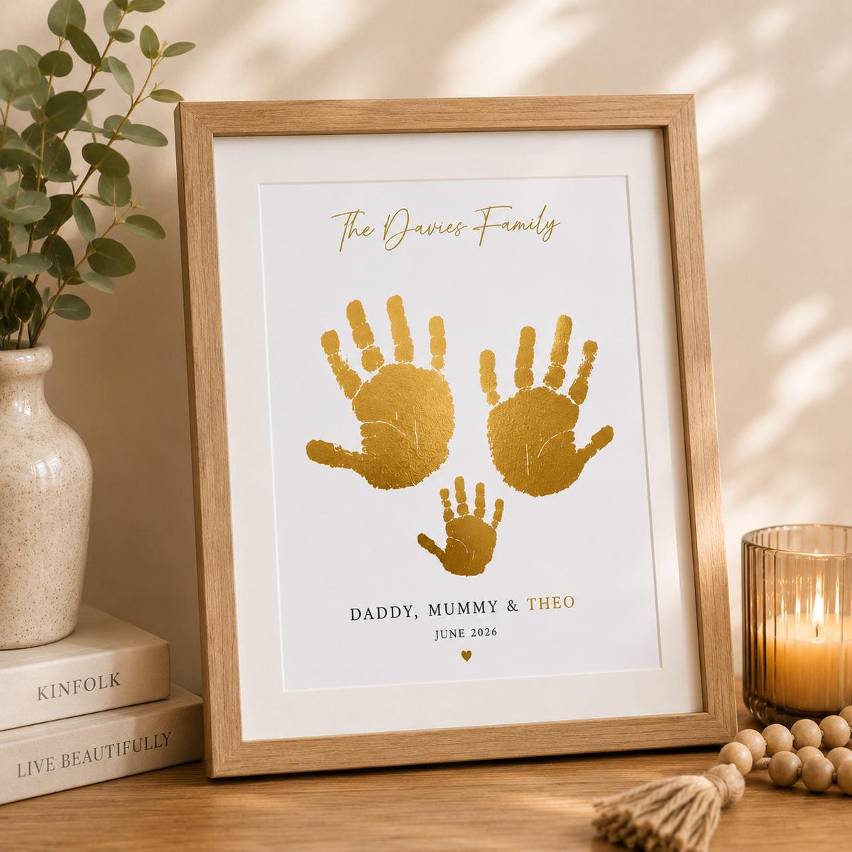 Family Handprint Print Foil Keepsake