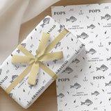 Grandad Fishing Wrapping Paper, Father’s Day Gift Wrap for Grandad, Personalised Grandad Gift Wrap, Fishing Paper for Pops Grandpa