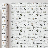 Grandad Football Wrapping Paper, Father’s Day Football Gift Wrap, Football Wrapping Paper for Pops Grandpa, Sports Gift Wrap
