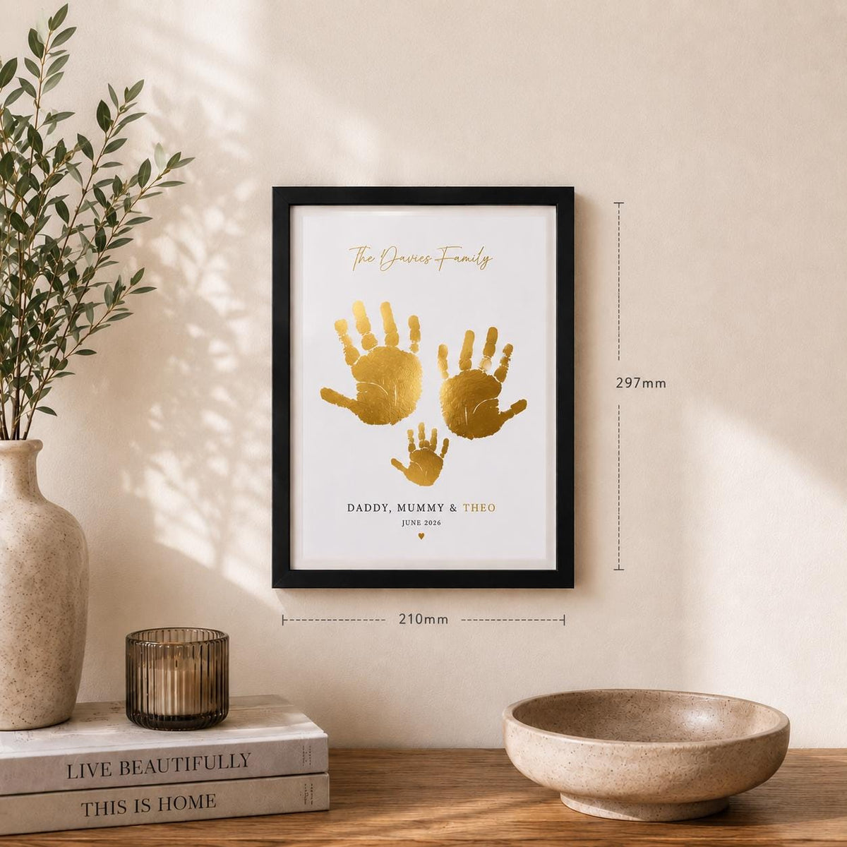 Family Handprint Print Foil Keepsake