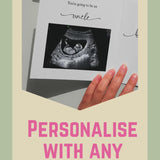 Personalised Pregnancy Reveal Card with Scan Photo, Baby Announcement Keepsake