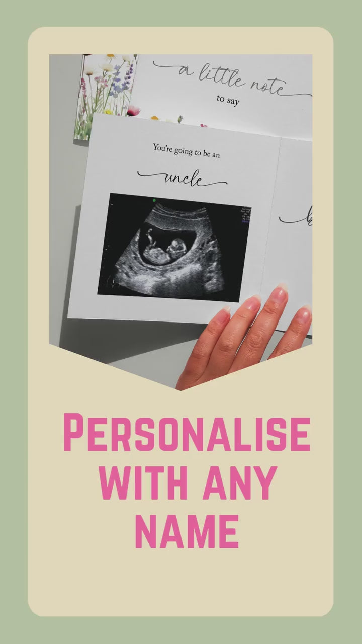Personalised Pregnancy Reveal Card with Scan Photo, Baby Announcement Keepsake