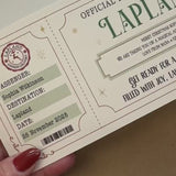 Lapland Boarding Pass, Personalised Lapland Ticket, Christmas Surprise, Holiday Reveal, Magical Adventure Gift for Kids